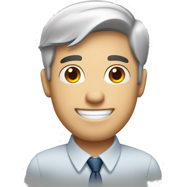 fair skin male office worker happy face emoji