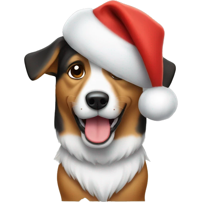 Dog with Santa hat emoji