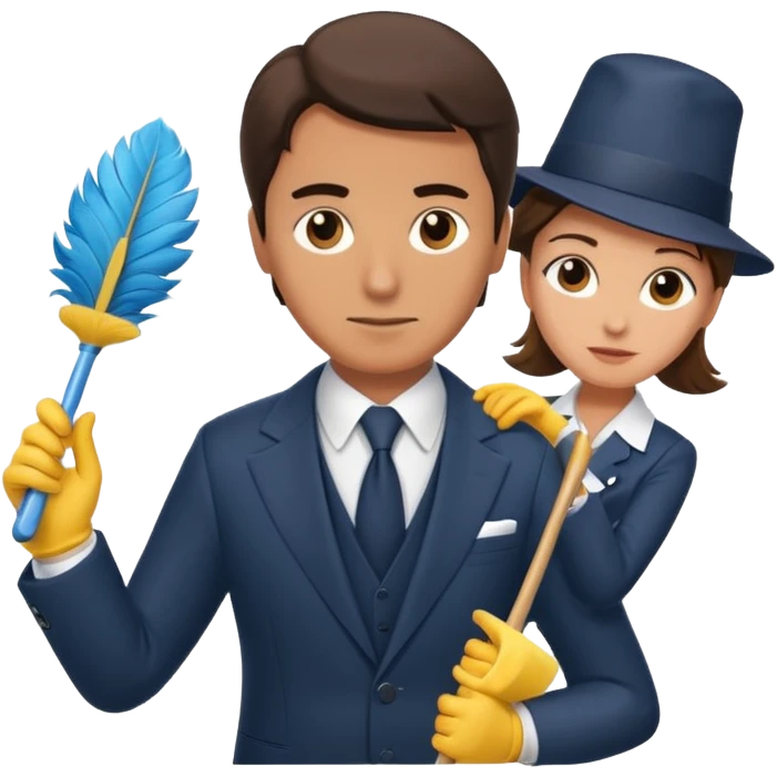 Ein Detektiv interviewt eine Putzfrau emoji