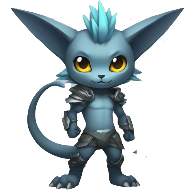 a anthro chibi-style rock-type-metal-type Fakémon-hybrid full body emoji