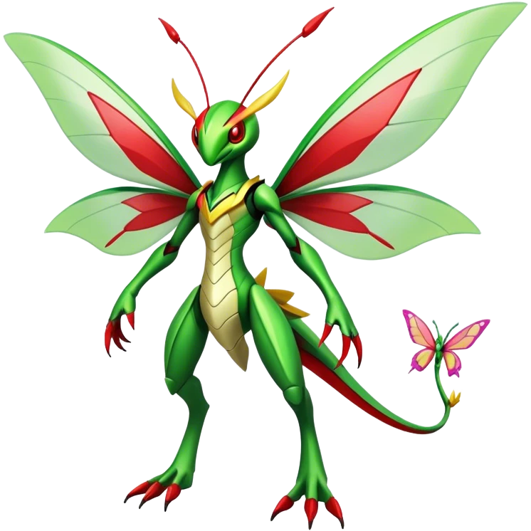  Cool Edgy Shiny Futuristic Ethereal Legendary Scizor-Kartana-Digimon-Schyther-Flygon-hybrid full body with butterfly wings emoji