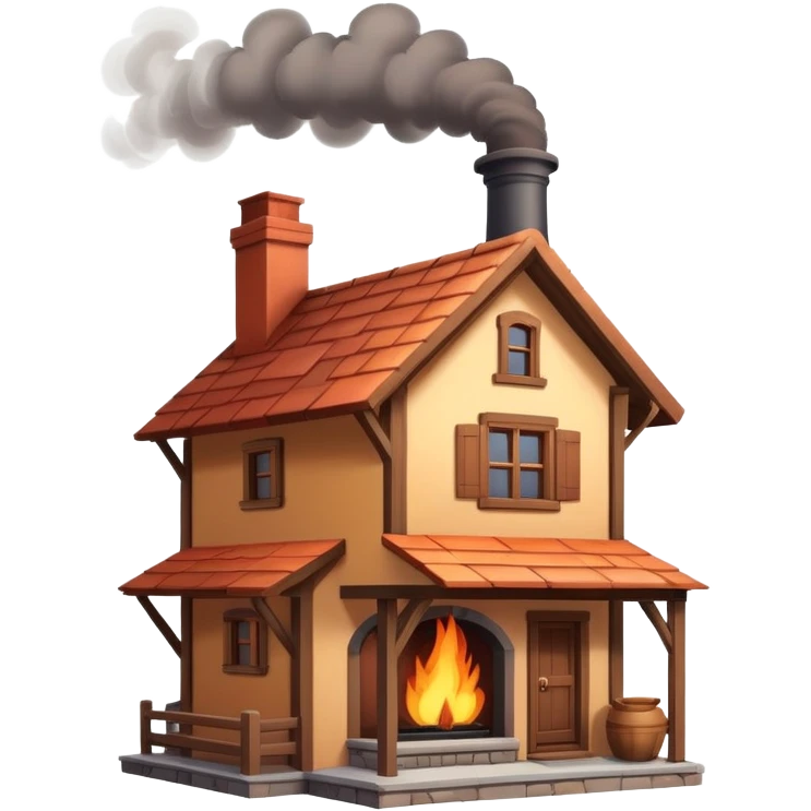 cozy house with a chimney emoji