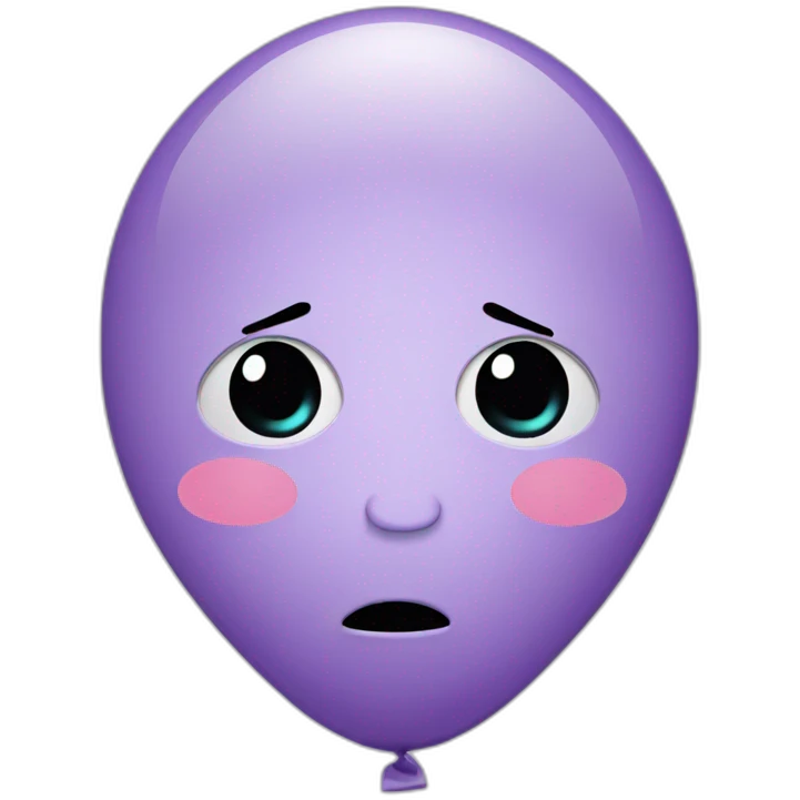 Lilac sad face balloon emoji