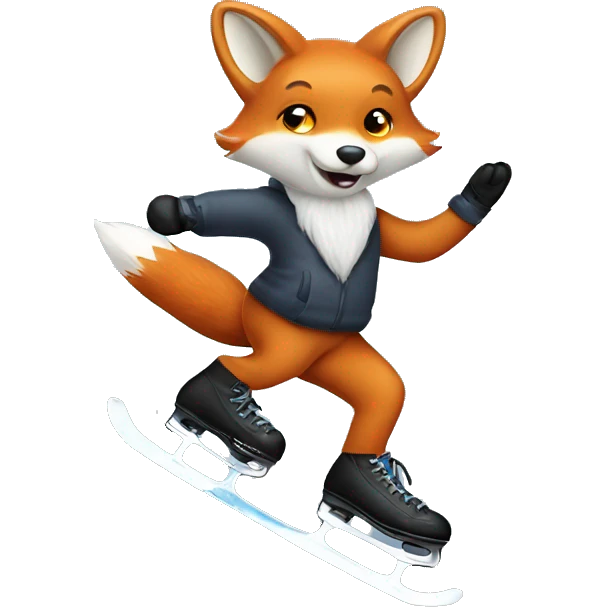 Fox Ice skating emoji