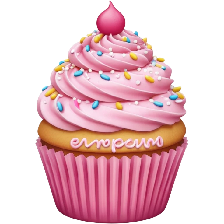 Cupcake with pink icing emoji