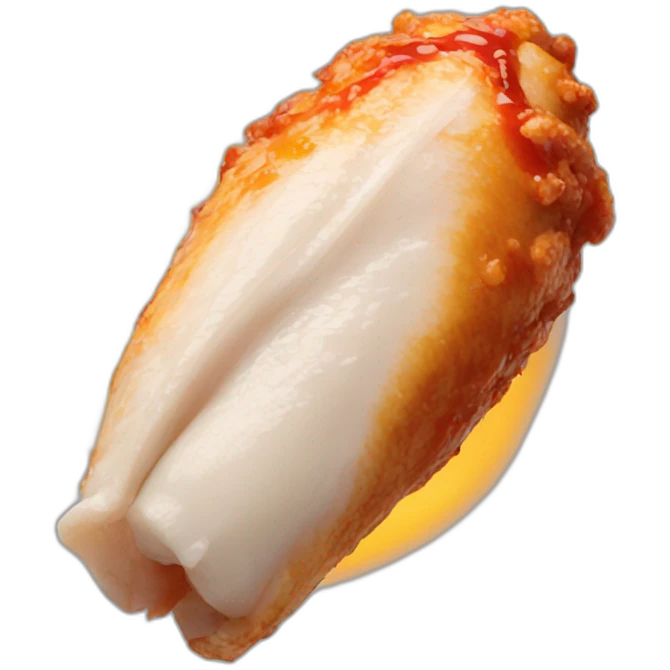 A chicken wing with Hot sauce emoji