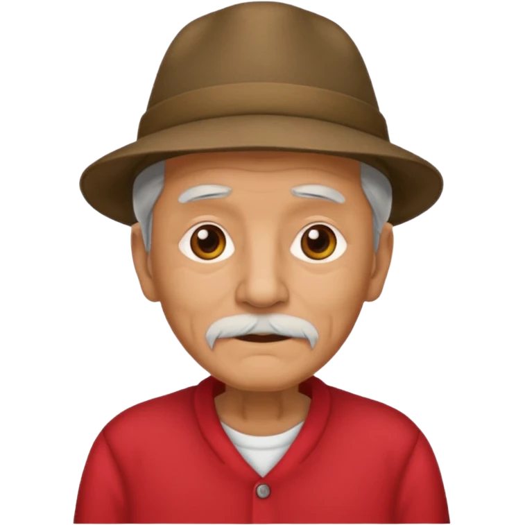 old guy with hat and red shirt emoji