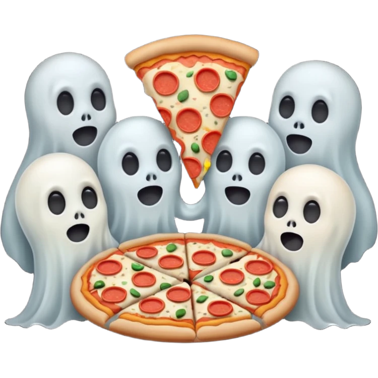 the ghosts are eating pizza emoji