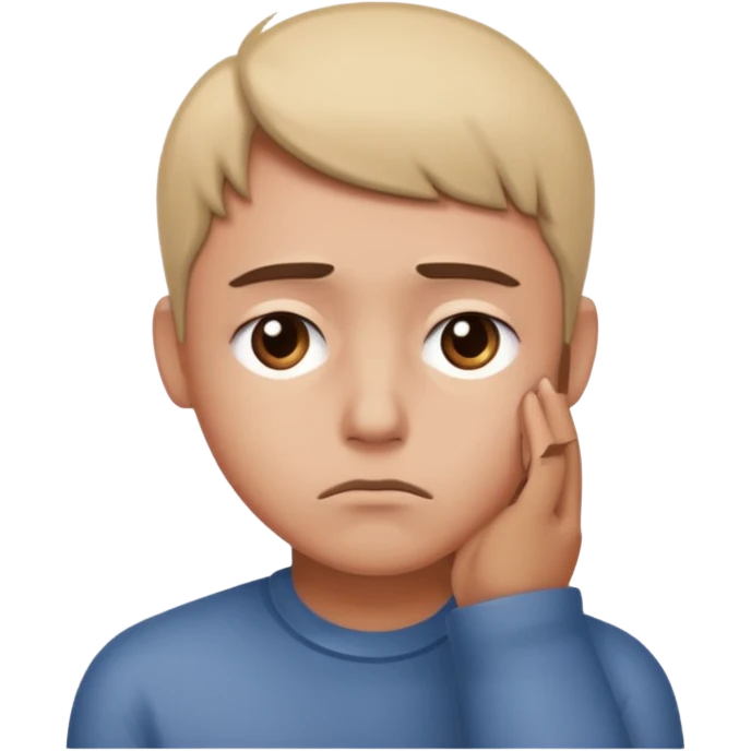 Emoji triste 😔 qui pense à M emoji