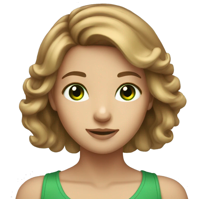 cute light brown hair with green eyes  emoji