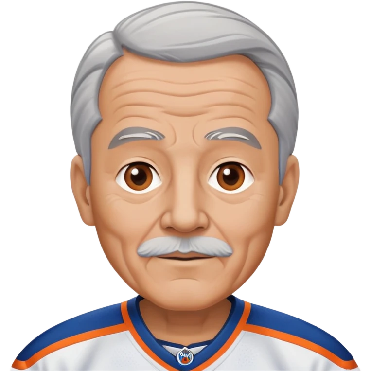 Old  man grey hair wearing oilers uniform emoji