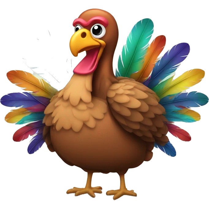 Turkey with colorful feathers emoji