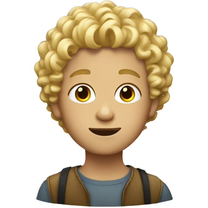 Blond boy with curly hair  emoji