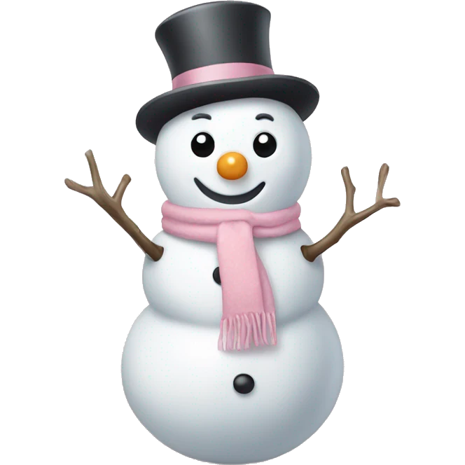 cute light pink snowman emoji