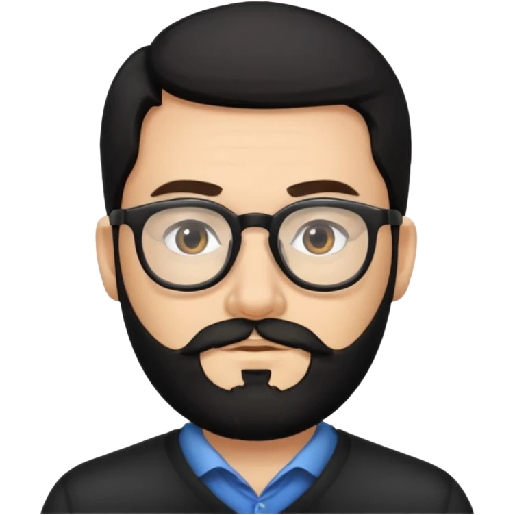 man with black beard and eyeglass emoji