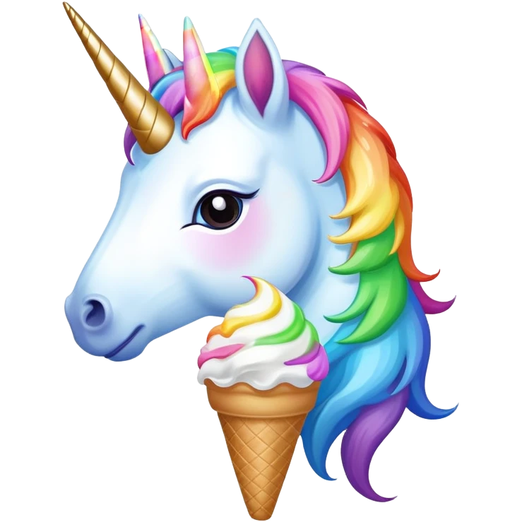 An unicorn eating ice cream emoji