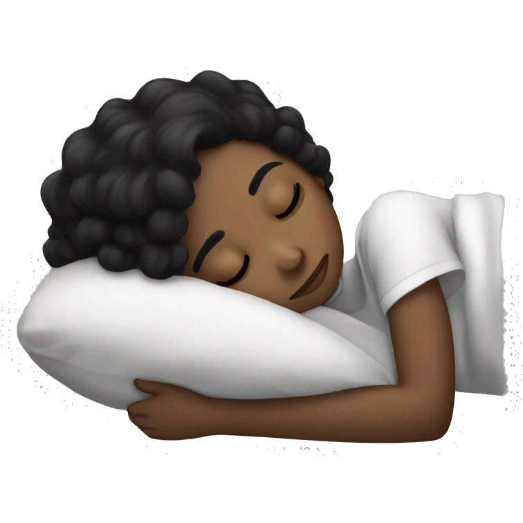 Black hair girl dramatic sleeping emoji