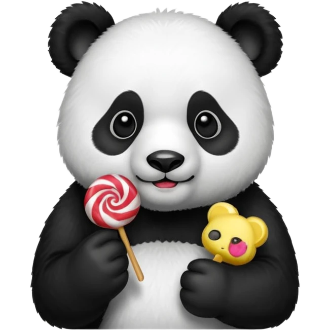 panda with candy emoji