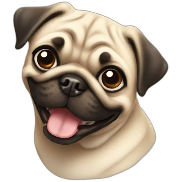 A happy pug emoji