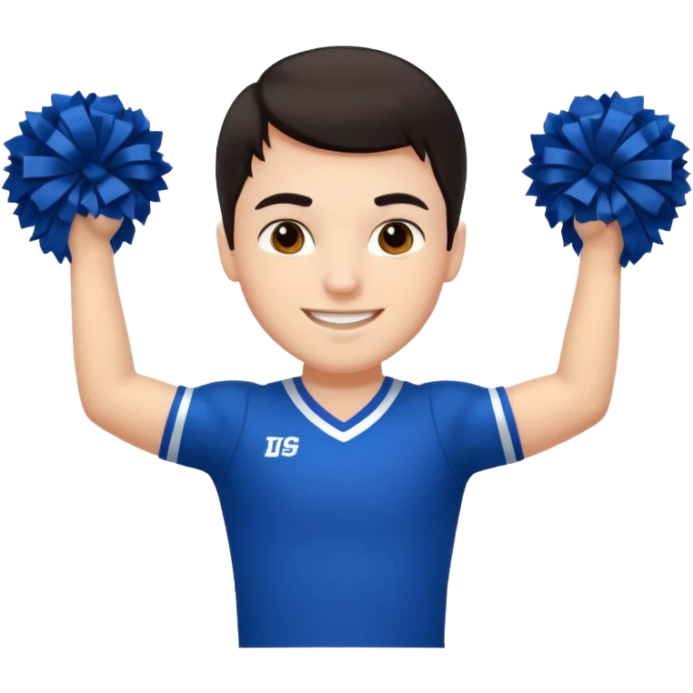 All star Cheerleader white boy boy in with dark hair in cheerleader uniform  emoji