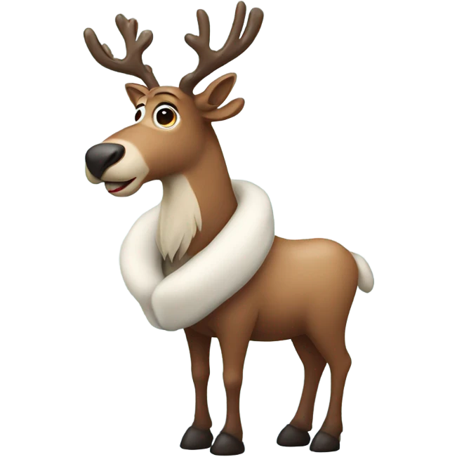 Reindeer wearing a winter coat emoji