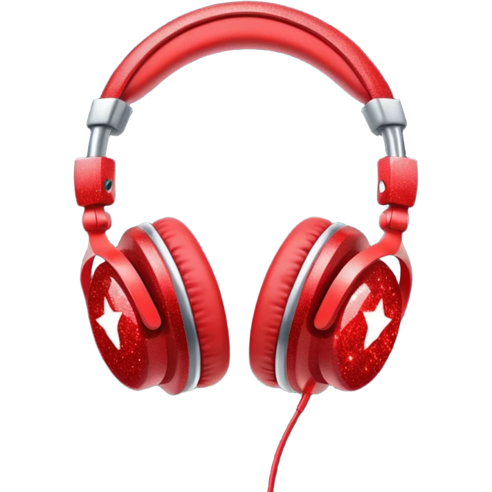 red glitter headphone emoji