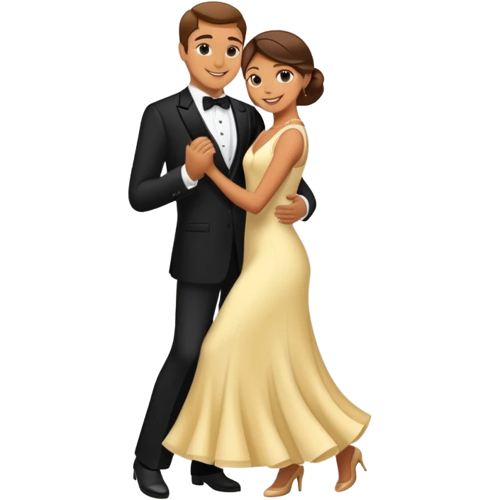 a man and a woman dancing together emoji