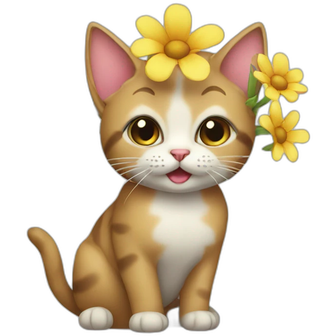 Cat flower emoji