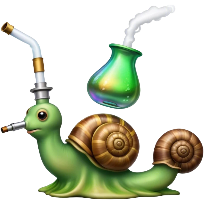 Snail smoking bong  emoji