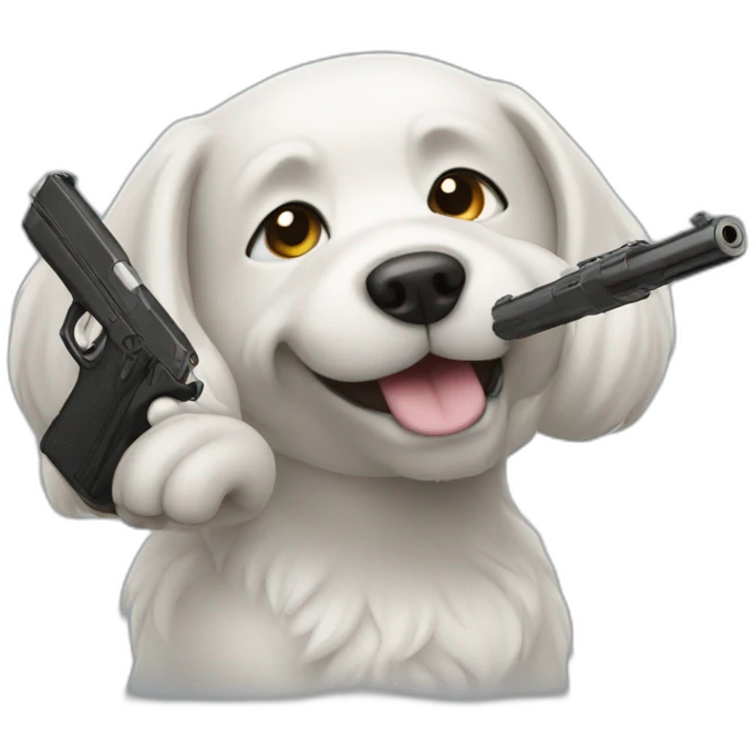 Dog with a gun emoji