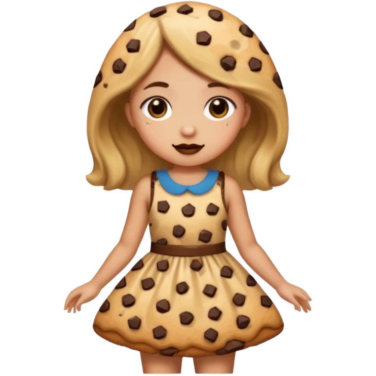 Girl with a cookie body emoji