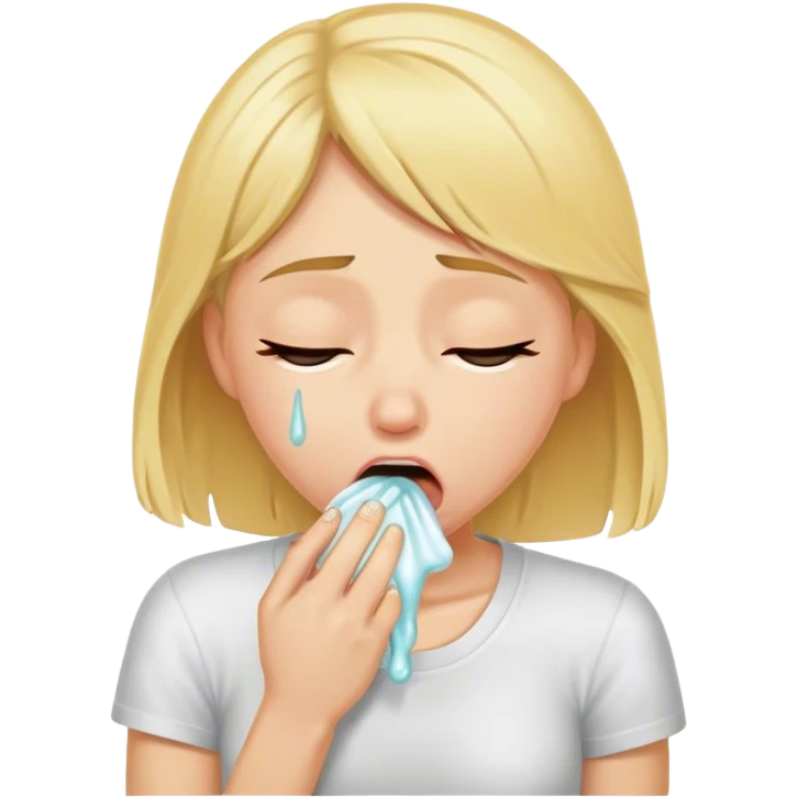a blond girl vomiting emoji
