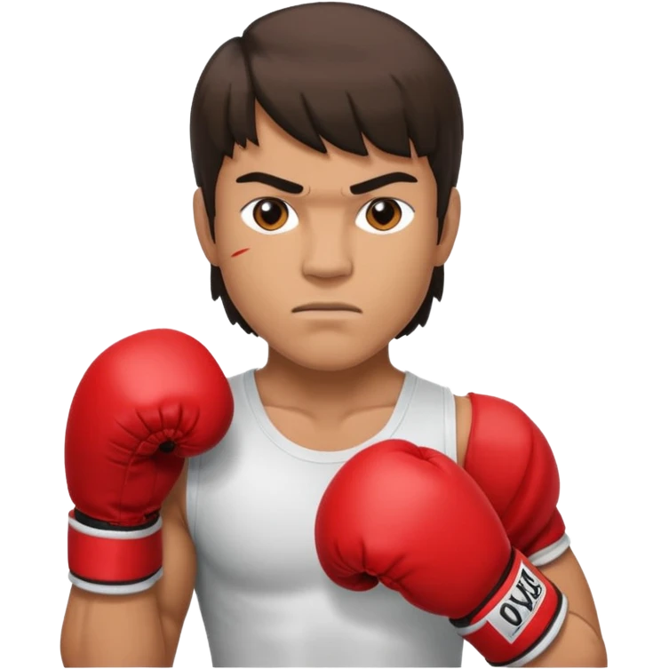 Boxer ,with a mullet haircut emoji