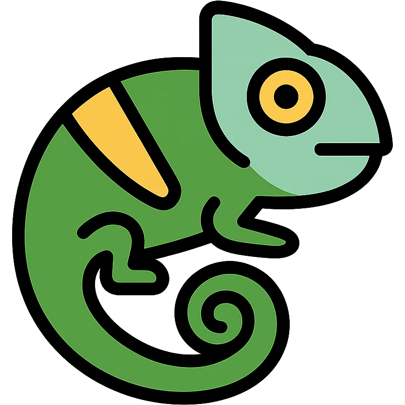 colored chameleon icon emoji
