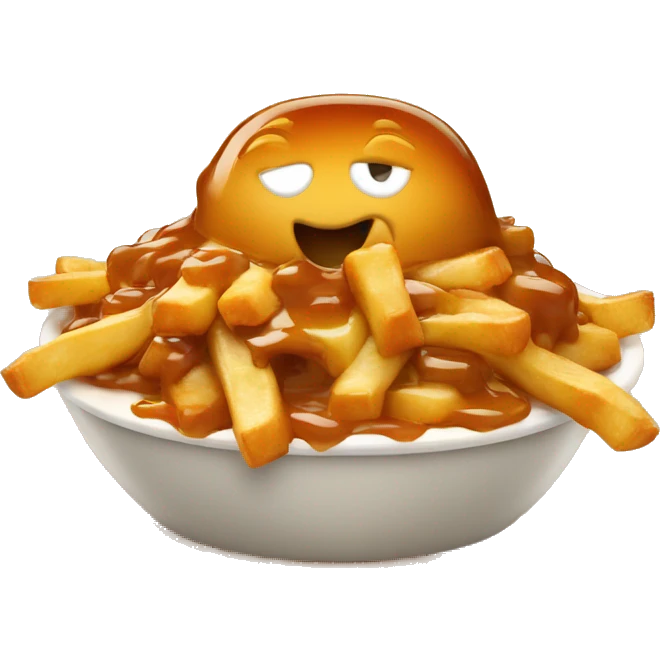 Poutine qui mange du caramel emoji