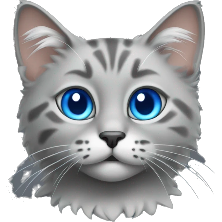 grey Highlander cat with blue eyes emoji