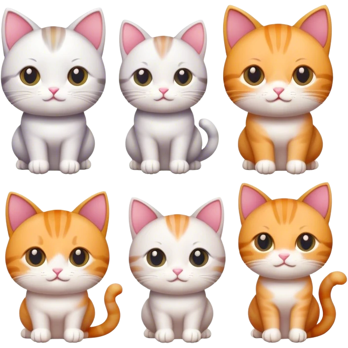 6 иконок разных характеристик товара с котиком emoji