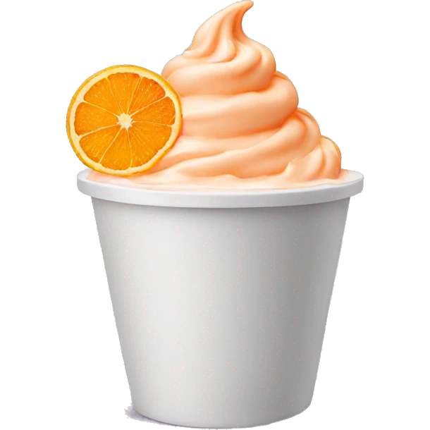 Frozen yogurt with orange cup emoji