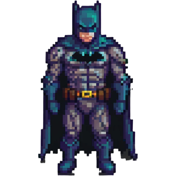Batman character in pixel art style emoji