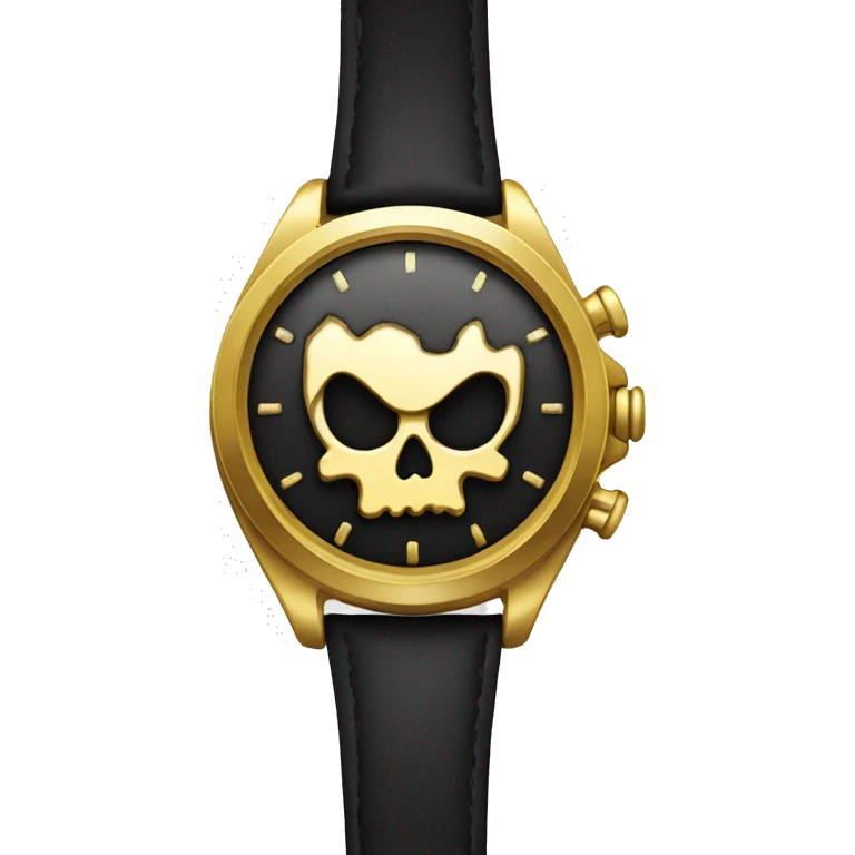 Mad skull thumbs down with gold watch emoji