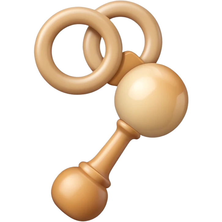 baby rattle with gradient and beige colors emoji