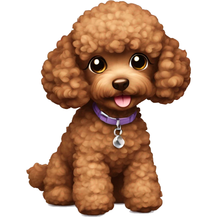 Dog toy poodle brown  emoji