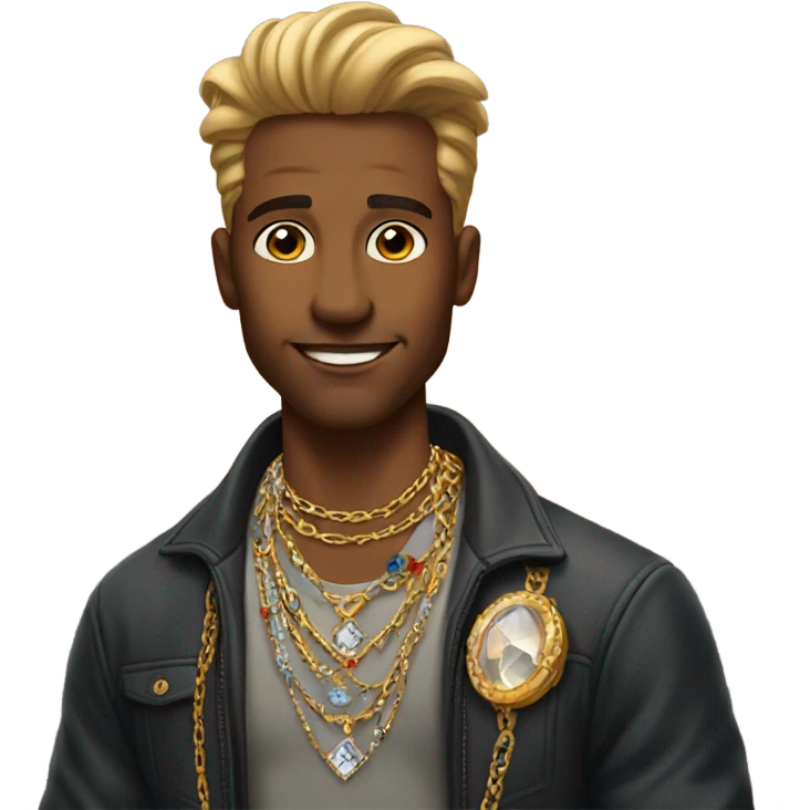 handsome man with jewelry emoji