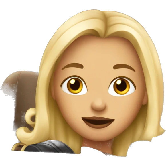 blonde girl in car duckface emoji