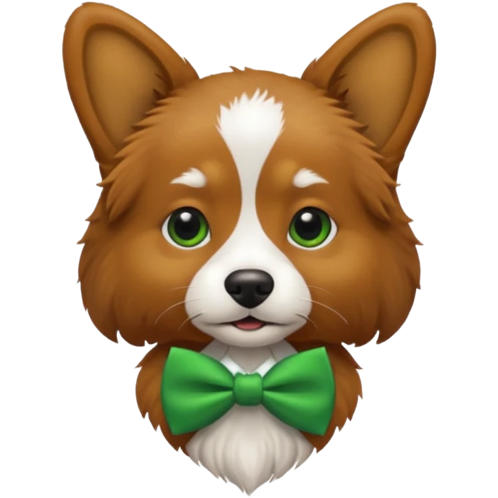dog with a green bow tie emoji
