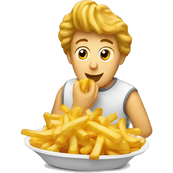 Belgian eating fries emoji