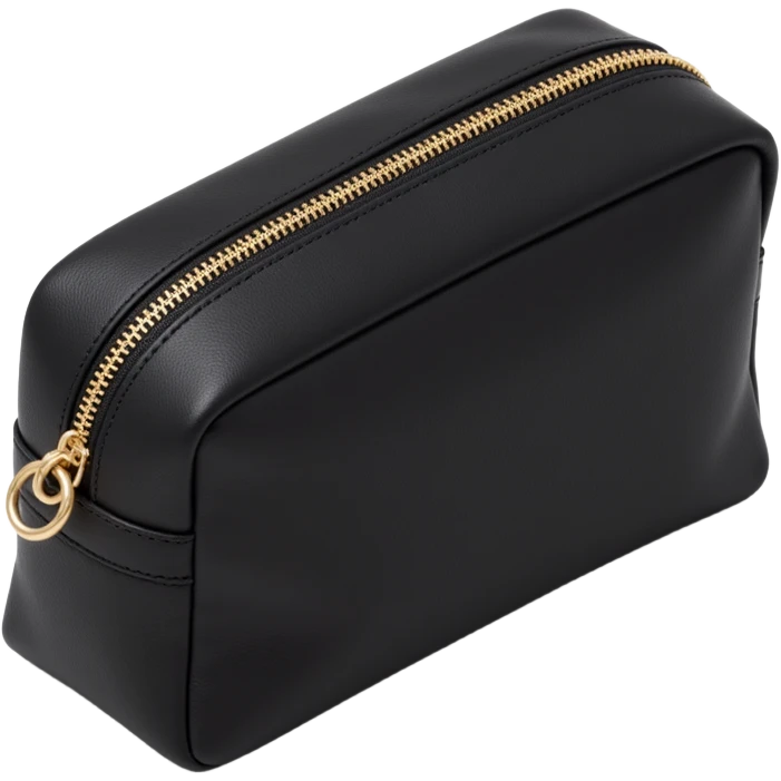 luxe black cosmetics bag emoji