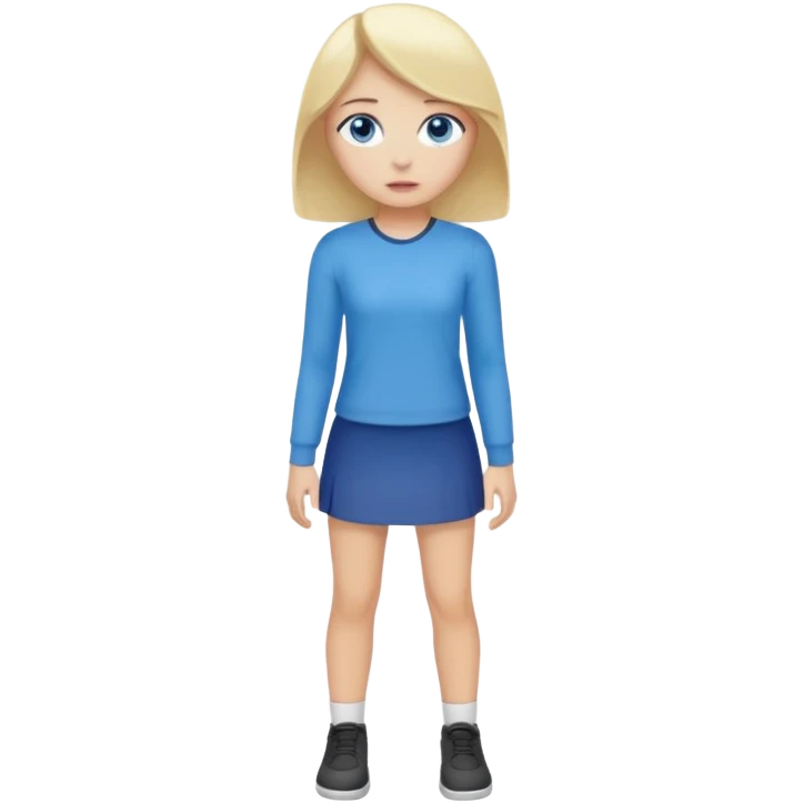 blue eyes blonde girl TRYING TO GET SOMEONES ATTENTION FULL BODY STANDING UP emoji