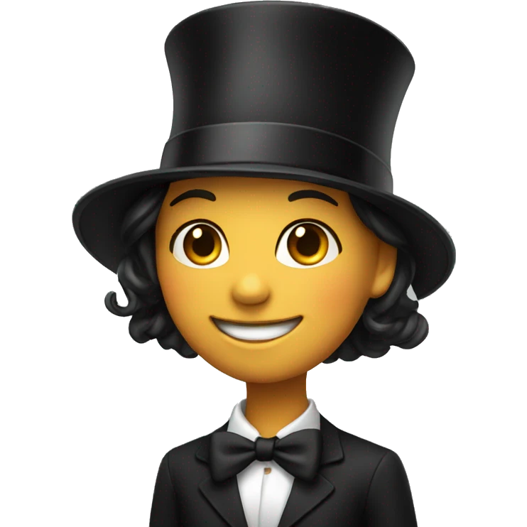 smiling girl in top hat emoji