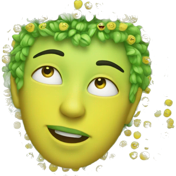 Love with color yellow green emoji